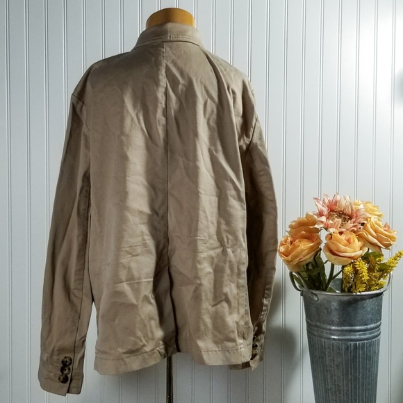 | talbots | tan cotton twill blazer - Picture 3 of 5